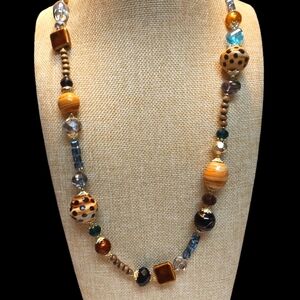 NWOT Premier Designs Roots Necklace Cheetah